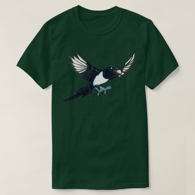 Magpie with popcorn  T-Shirt (Design Front)