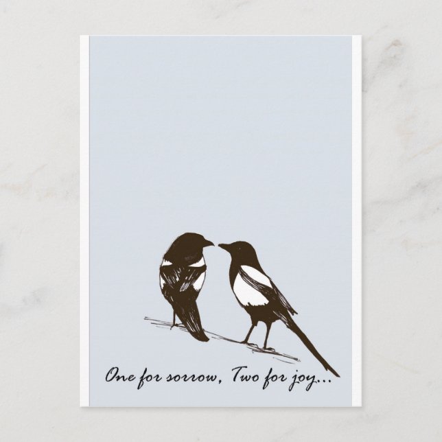 magpies - one for sorrow, two for joy postcard (Front)