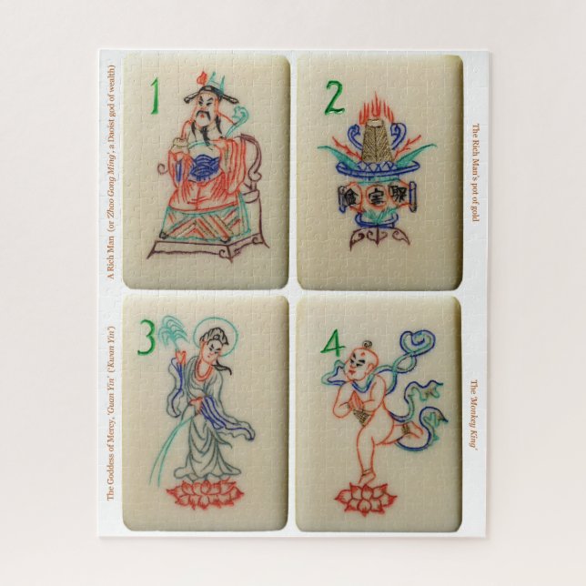 Mah-Jong Flower tiles Puzzle (Vertical)