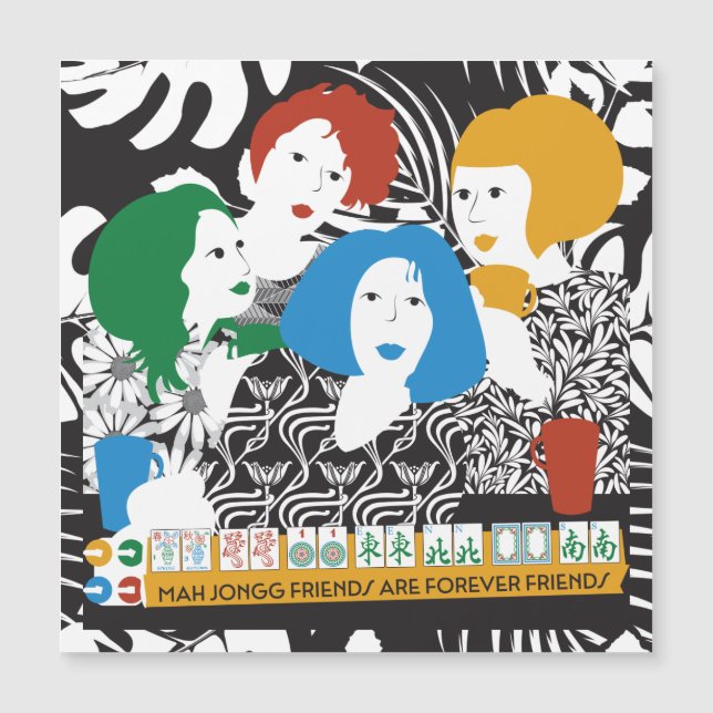 Mah Jong Friends Magnet Card (Front)