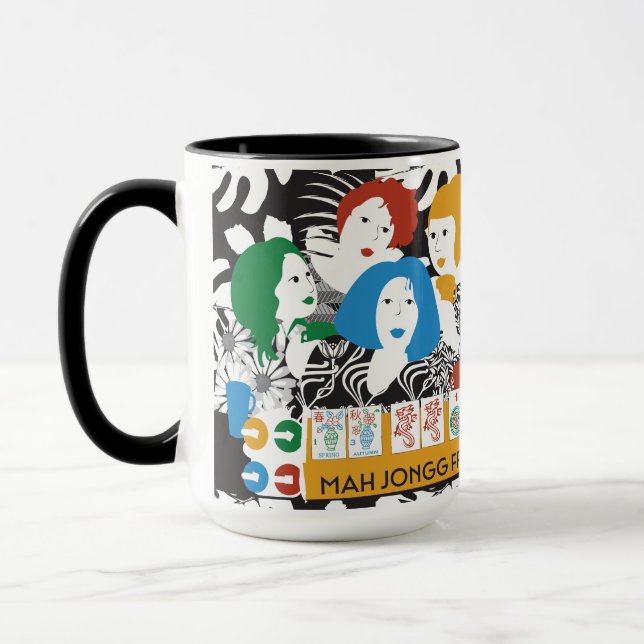 Mah Jong Friends Mug (Left)