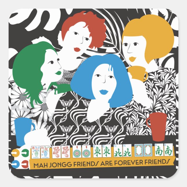 Mah Jong Friends Stickers (Front)
