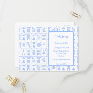 Mah Jong Game Invitation Postcard