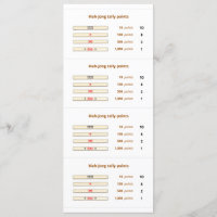 Mah-Jong tally points card – 2