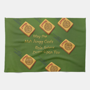 Mah Jong Wishes Tea Towel