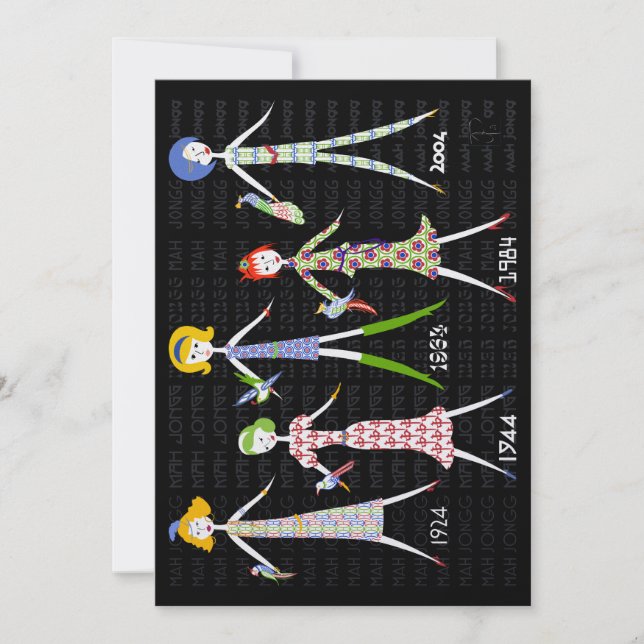 Mah Jongg 100 Years Flat Greeting Card (Front)