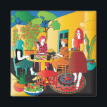 Mah Jongg Adobe Magnet<br><div class="desc">Players in adobe country enjoy an outdoors game.</div>