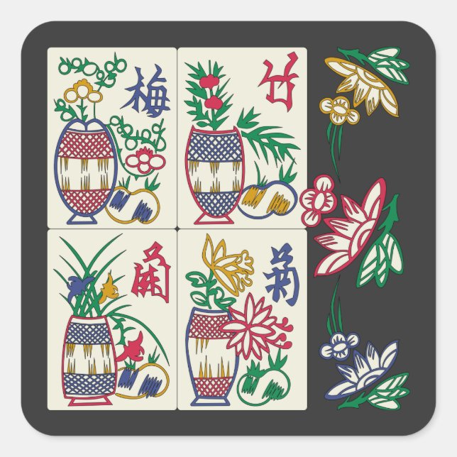 Mah Jongg Beauty Square Sticker (Front)