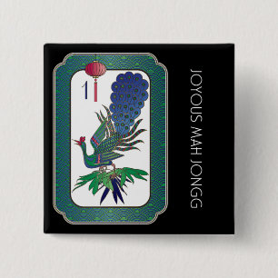 Mah Jongg Bird Holiday Button