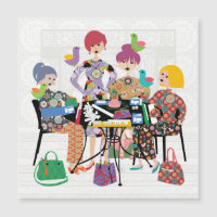 Mah Jongg Birds Flat Magnet
