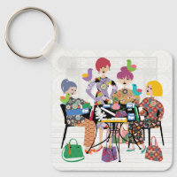 Mah Jongg Birds Keychain