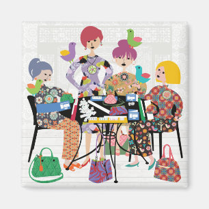 Mah Jongg Birds Magnet