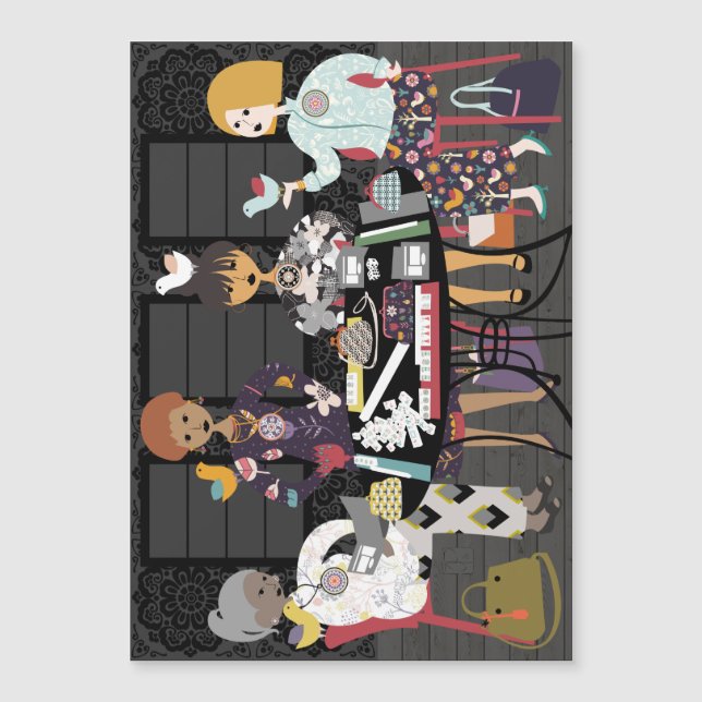 Mah Jongg Birds Magnetic Invitation (Front)