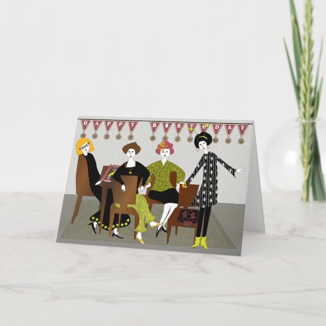 Mah Jongg Birthday Banner Card (Front)