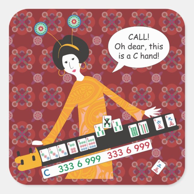 Mah Jongg C Hand Stickers (Front)