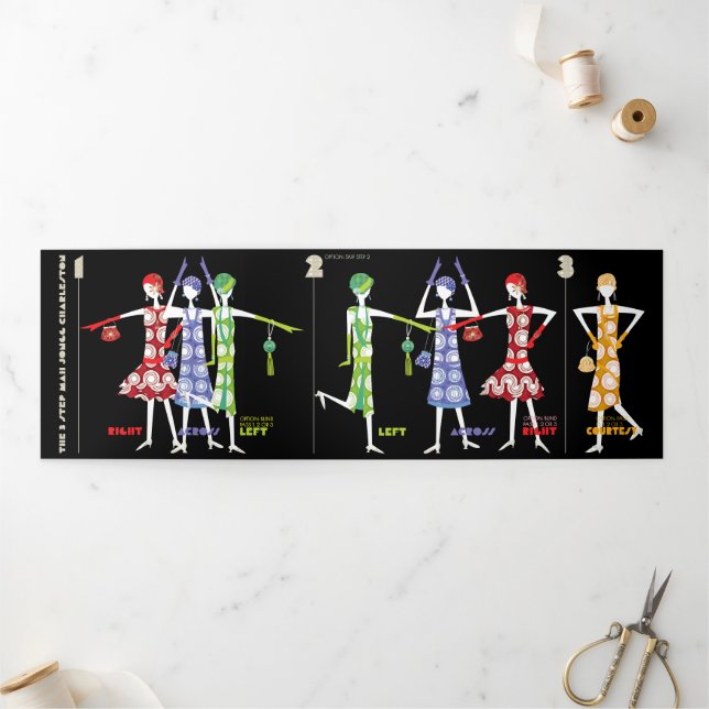 Mah Jongg Charleston/American Tiles Tri-fold Card (Outside)