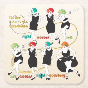 Mah Jongg Charleston Dancers Coaster