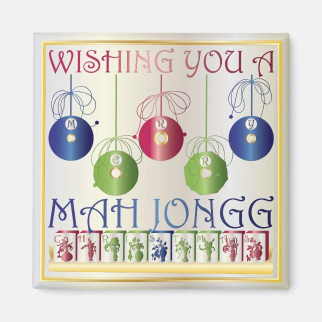 Mah Jongg Christmas Bettors Magnet (Front)