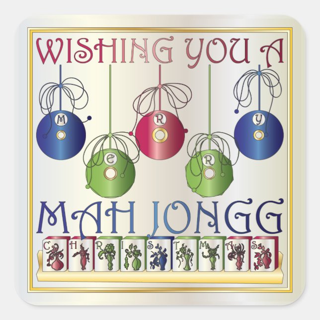 Mah Jongg Christmas Bettors Stickers (Front)
