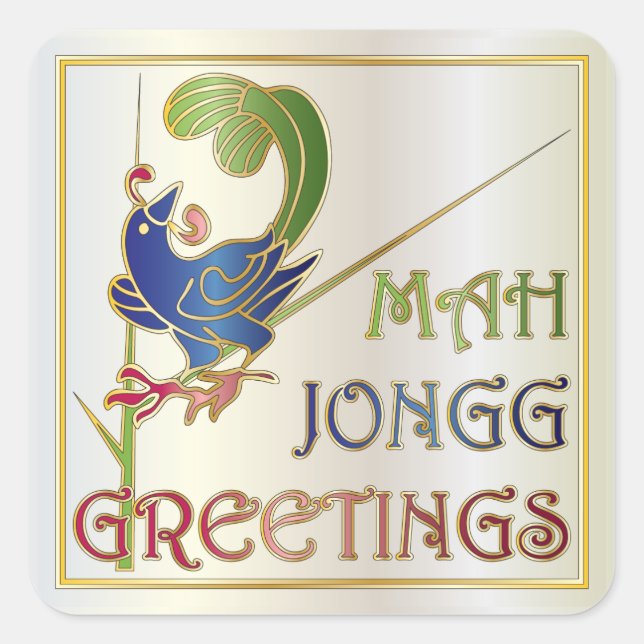 Mah Jongg Christmas One Bam Stickers (Front)
