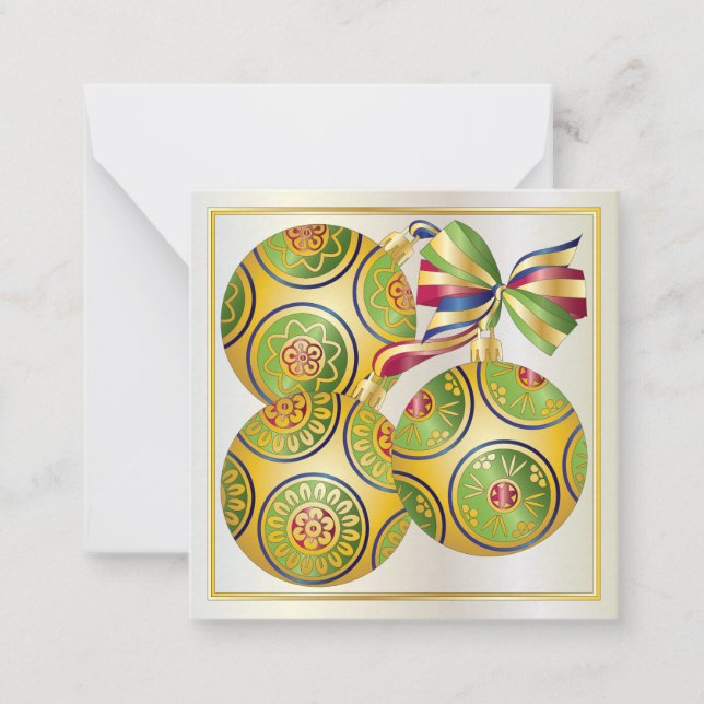 Mah Jongg Christmas Ornaments Small Card (Front)