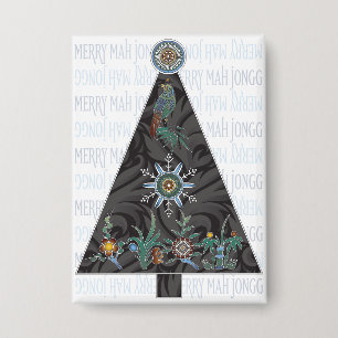 Mah Jongg Christmas Tree Button