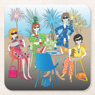 Mah Jongg Dragon Ladies Coasters