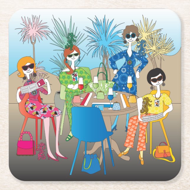 Mah Jongg Dragon Ladies Coasters (Front)