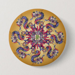 Mah Jongg Dragon Year Button