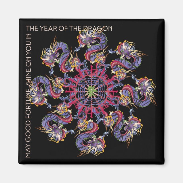 Mah Jongg Dragon Year Magnet (Front)