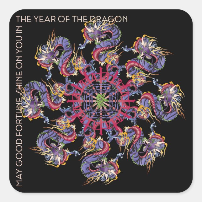 Mah Jongg Dragon Year Stickers (Front)