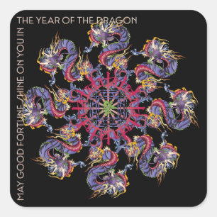 Mah Jongg Dragon Year Stickers