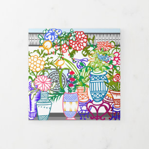 Mah Jongg Flower Garden Tri-Fold Card