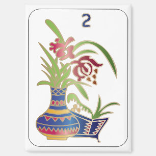 Mah Jongg Flower Magnet
