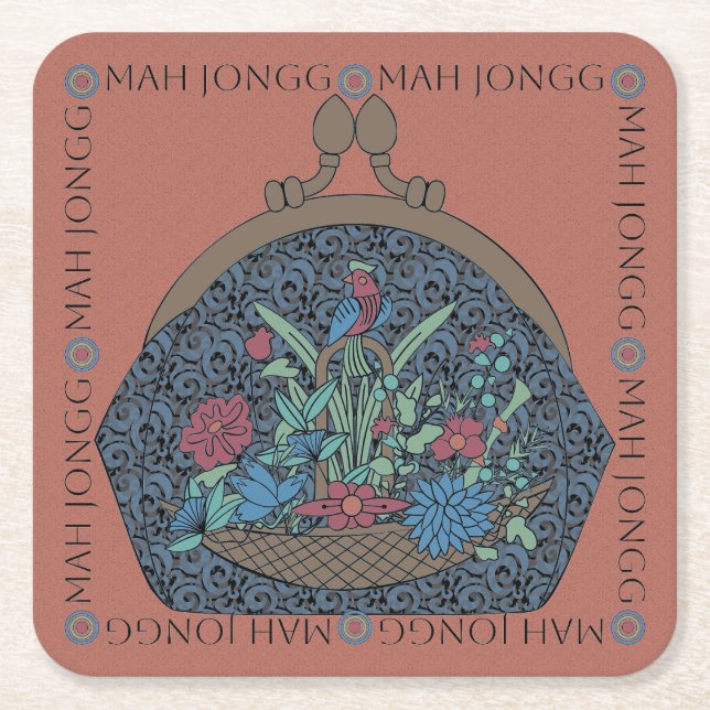 Mah Jongg Flower Purse Coasters (Front)