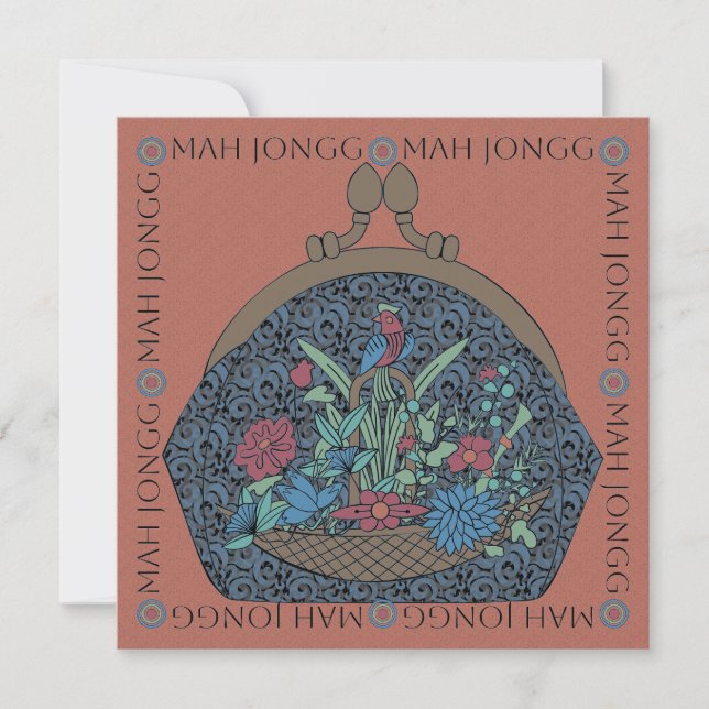 Mah Jongg Flower Purse Flat Card (Front)