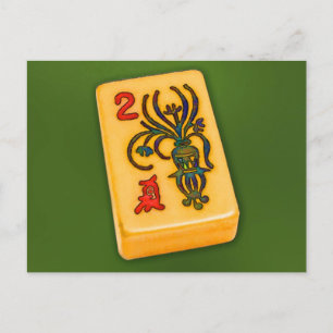 Mah Jongg Flower Tile Postcard