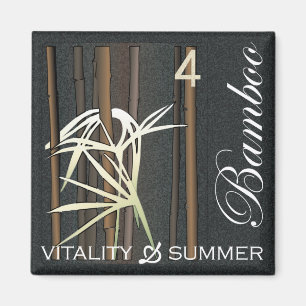 Mah Jongg Flowers Bamboo Magnet