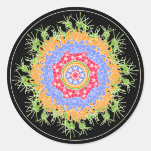 Mah Jongg Flowers Classic Round Sticker