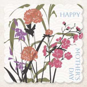 Mah Jongg Flowers Mother’s Coasters