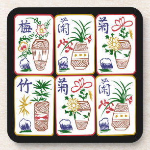 Mah Jongg Flowers & One Circles Coaster