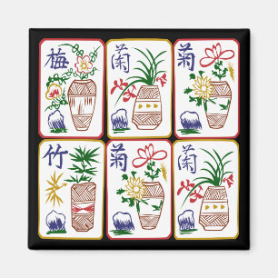 Mah Jongg Flowers & One Circles Magnet