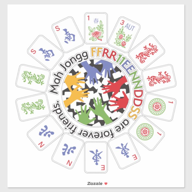 Mah Jongg Friends Vinyl Sticker (Sheet)