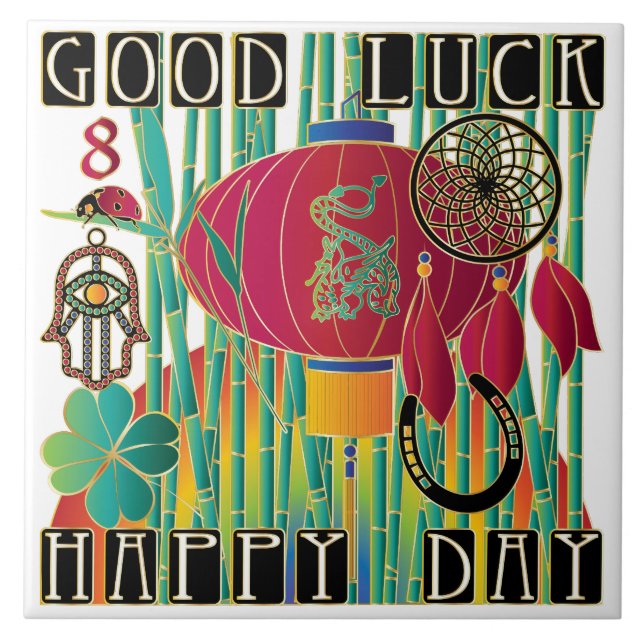 Mah Jongg Good Luck Happy Day Tile (Front)
