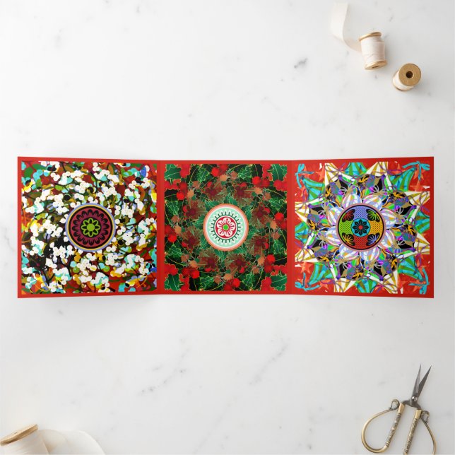 Mah Jongg Greetings Tri-Fold Card (Inside)