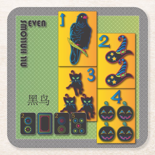Mah Jongg Halloween Coasters (Front)