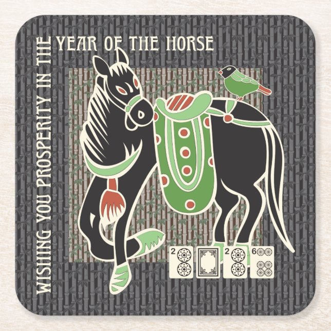 Mah Jongg Horse Coasters (Front)
