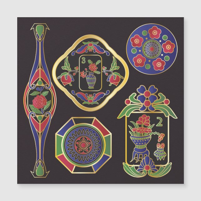 Mah Jongg Jewellery Magnet Card (Front)
