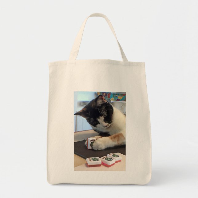 Mah Jongg Joker Cat Tote Bag (Front)