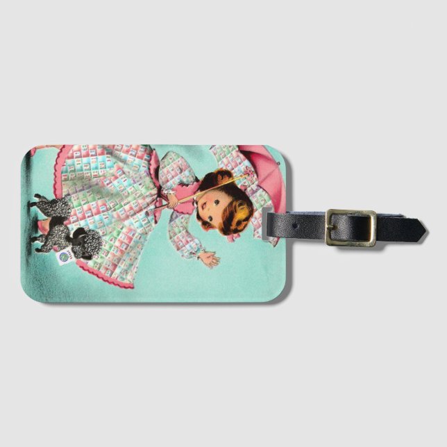 Mah Jongg Joker Poodle Luggage Tag (Front Horizontal)